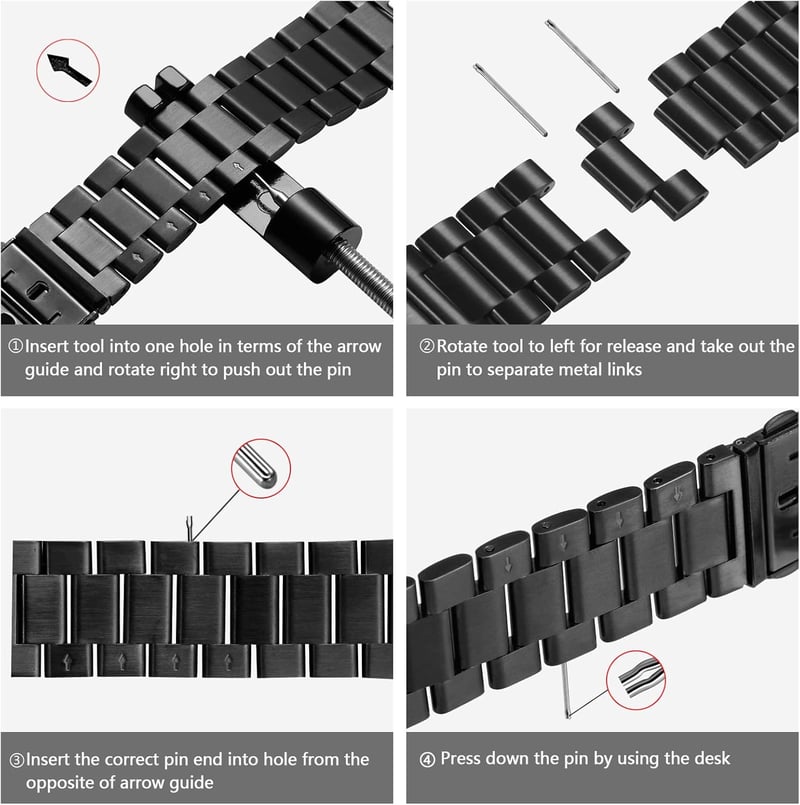 Netolo Fém Óraszíj Apple Watch 38 40 41 42 mm Rozsdamentes Acél - 38mm/40mm/41mm, black