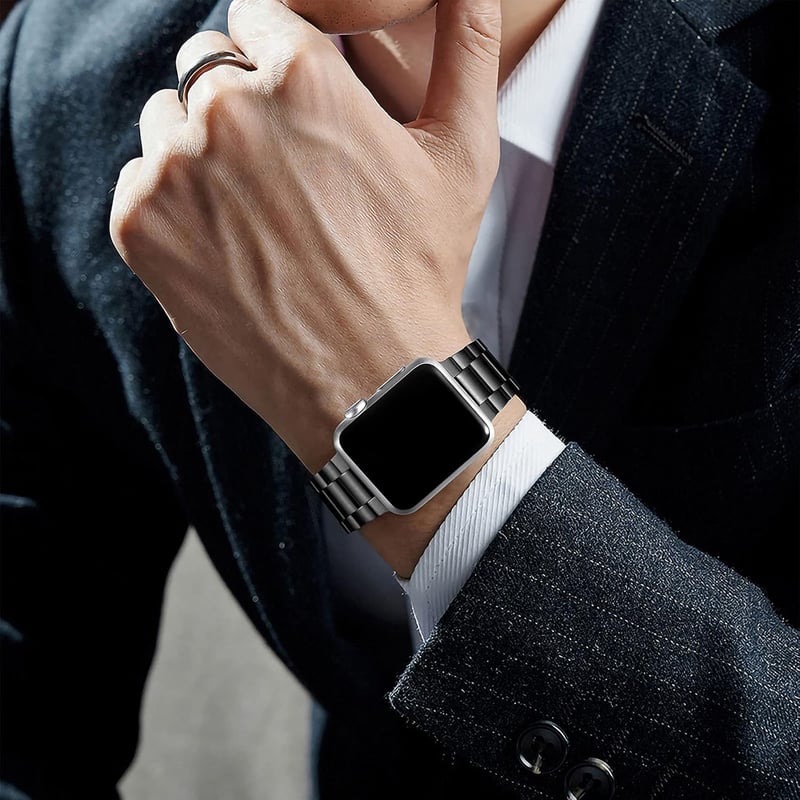 Netolo Fém Óraszíj Apple Watch 38 40 41 42 mm Rozsdamentes Acél - 38mm/40mm/41mm, black