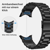 Netolo Galaxy Watch szíj 40mm 44mm rozsdamentes acél gyorscserés - black 3