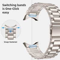 Kovový remienok Netolo One-Click pre Samsung Galaxy Watch 4/5/6/7 40mm 44mm – čierny 2