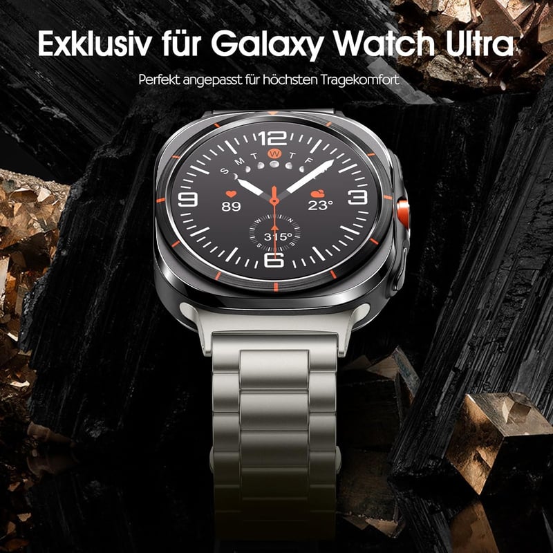 Netolo.inc Extra hosszú rozsdamentes acél óraszíj fekete Samsung Galaxy Watch Ultra 47 mm és Galaxy Watch 7 Ultra 47 mm készülékhez, nem Gal