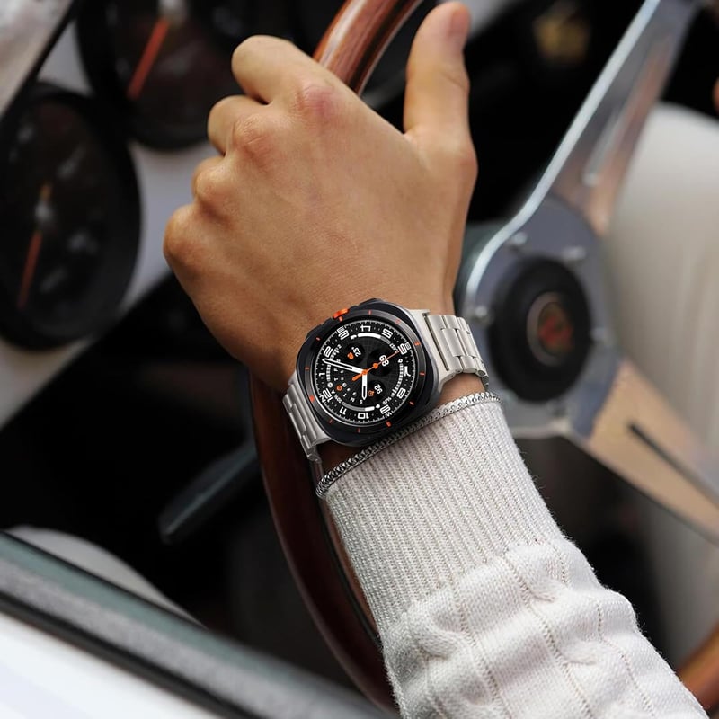 Netolo.inc Extra hosszú rozsdamentes acél óraszíj fekete Samsung Galaxy Watch Ultra 47 mm és Galaxy Watch 7 Ultra 47 mm készülékhez, nem Gal