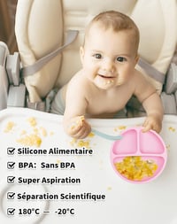 NETONDA 3 részes baba tányér szett, tapadókorongos, szilikon, osztott, csúszásmentes, BPA-mentes, mosogatógép és mikró biztos 7