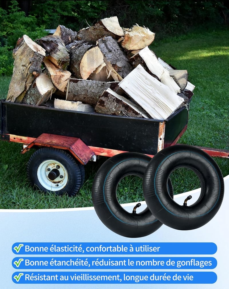 NETONDA 4.10/3.50-4 Belső Gumi Molnárkocsihoz - 2 db TR87 Szelepes Tömlő Kézikocsi Kerékhez