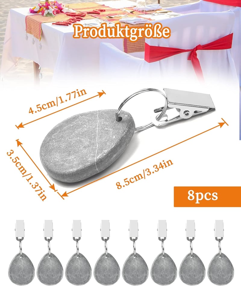 NETONDA Asztalterítő Nehezék Szett 8 db - Természetes Márvány Csipesszel - Kerti Parti Esküvő Piknik Kempingezés

AI: I've created a Hungari