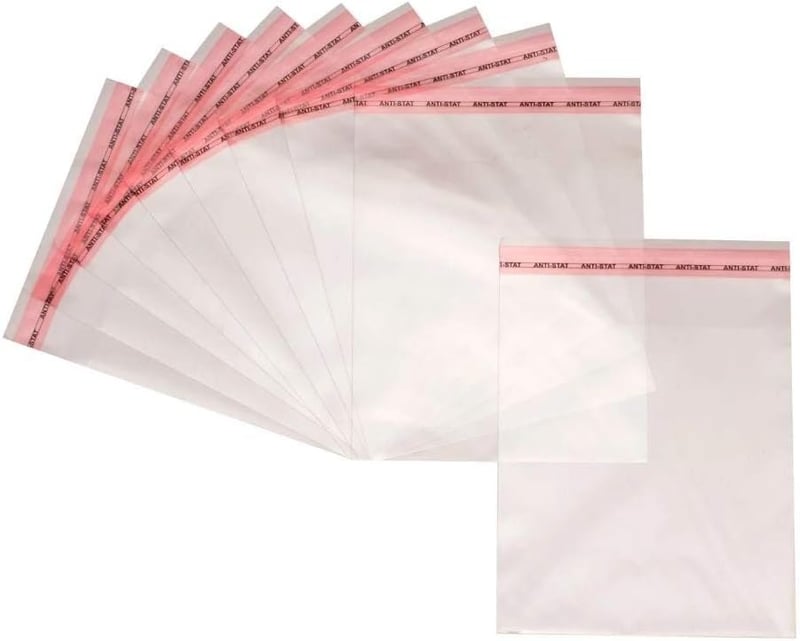 Netuno 100db Öntapadós Átlátszó Tasak 13,5x18,5cm - Polipropilén Csomagolózacskó Dokumentumokhoz, Ékszerekhez, Ruhákhoz - Öntapadó Fóliatasa
