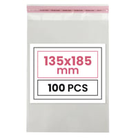 Netuno 100 kom Samoljepljive prozirne vrećice 13,5x18,5cm - Polipropilenske vrećice za pakiranje za dokumente, nakit, odjeću - Samoljepljiva folijska vrećica 1