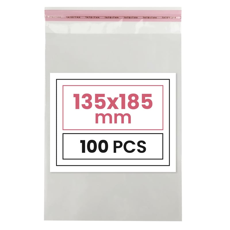 Netuno 100 kom Samoljepljive prozirne vrećice 13,5x18,5cm - Polipropilenske vrećice za pakiranje za dokumente, nakit, odjeću - Samoljepljiva folijska vrećica