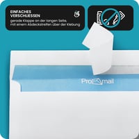 Plicuri Netuno DL 110x220 mm, 90g, Alb, Lung, Autoadeziv, Fără fereastră, Imprimare albastră la interior, Plicuri de birou, 50 bucăți 4