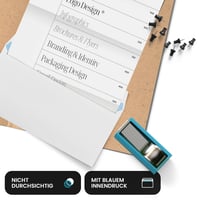 Plicuri Netuno DL 110x220 mm, 90g, Alb, Lung, Autoadeziv, Fără fereastră, Imprimare albastră la interior, Plicuri de birou, 50 bucăți 3