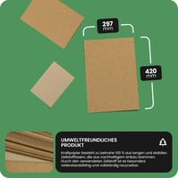 Netuno 50 db Kraft Papír 170g A3 297x420mm Barna Kézműves Papír DIY Kreatív Nyomtatható Vastag Karton Lap Kézimunka 2