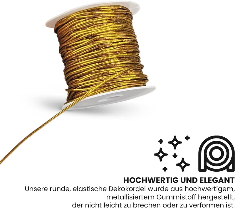 Netuno Arany Gumiszál 9m Ékszerkészítő Fonal 2mm Karkötő Gyöngyözés Rugalmas Zsinór Kreatív Kézműves Kellék