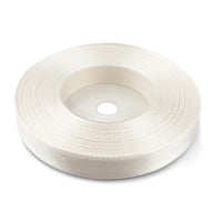 Saténová stuha Netuno 12 mm x 32 m, svetlá ecru farba, dekoratívna rolka na ručné práce, svadby a balenie darčekov. 1