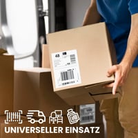 Etichete Termice Netuno Albe 100x150 mm 500 buc/rolă Perforate Autoadezive pentru Expediere, pentru Imprimantă Termică, Logistică, Depozit 10x15 cm 4