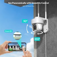 NETVUE WiFi Biztonsági Kamera 360° Forgatható FHD Éjszakai Látás Mozgásérzékelés 3