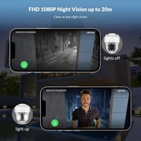 NETVUE WiFi Biztonsági Kamera 360° Forgatható FHD Éjszakai Látás Mozgásérzékelés 7