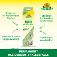 Capcană adezivă pentru molia hainelor Neudorff Permanent - Prinde eficient moliile în dulap și în cameră, acțiune timp de 3 luni, inodoră, fără insecticide, 2 bucăți 2