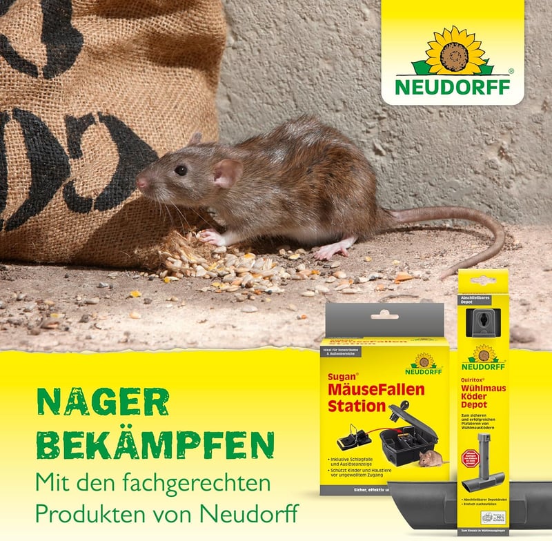 Neudorff Sugan Ultrahang Egér és Patkány Riasztó 30m² Hatékony Védekezés