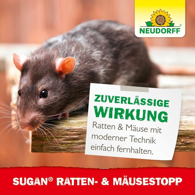 Neudorff Sugan Ultrahang Egér és Patkány Riasztó 30m² Hatékony Védekezés