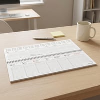 Calendar de birou Neumann Verlage Expert Albastru 2027 – Planificare săptămânală 29,7x10,5 cm, 1 săptămână pe 2 pagini, interval orar 7-19, vedere lunară, calendar de târguri și polen 3