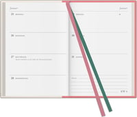 Agendă de buzunar Neumann Verlage Redoutes Rosen 2027, 11x16 cm - Planner săptămânal cu 2 semne de carte, calendar în limba germană și pagini utile, pentru muncă, școală și uz zilnic 2