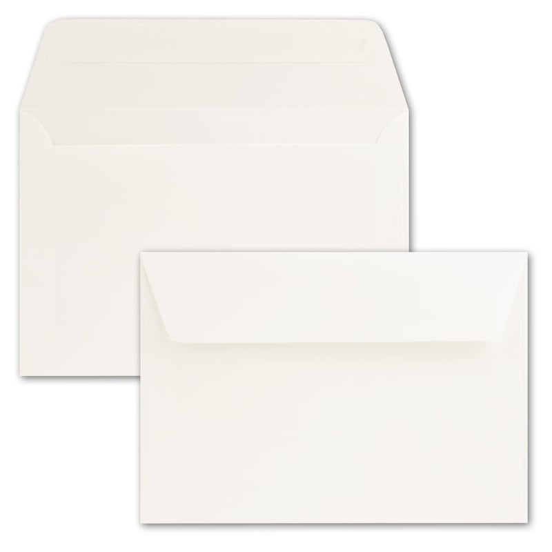 Plicuri NEUSER PAPIER 12x18 cm (aprox. DIN B6) Autoadezive Crem 90 g/m² pentru felicitări și invitații 25 buc.