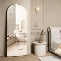 NEUWEABY Ívelt Teljes Alakos Tükör 162x53 cm, Arany Állótükör Alumínium Kerettel, Dönthető Padlótükör Hálószobába és Nappaliba 2