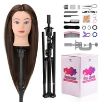 Neverland Beauty Fodrász Gyakorló Fej 71cm Valódi Hajjal Barna + Állvánnyal - Brown 1