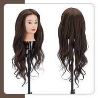 Neverland Beauty Fodrász Gyakorló Fej 71cm Valódi Hajjal Barna + Állvánnyal - Brown 5