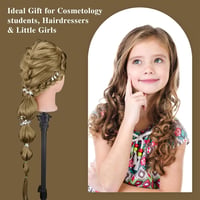 Neverland Beauty & Health 71cm szőke gyakorló fejmodell valódi hajjal, tartóval 6
