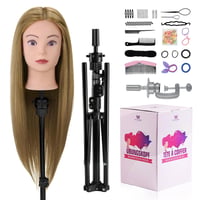 Neverland Beauty & Health 71cm szőke gyakorló fejmodell valódi hajjal, tartóval 1