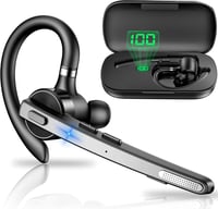 New Bee Bluetooth headset V5.1 kihangosító, 72 óra üzemidő, CVC 8.0 Dual ENC zajszűrő mikrofon, töltőtáskával iPhone Android laptophoz, feke 1