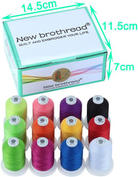 New brothread 12 szín pamutszál 600m quilting varrás hímzéshez 2