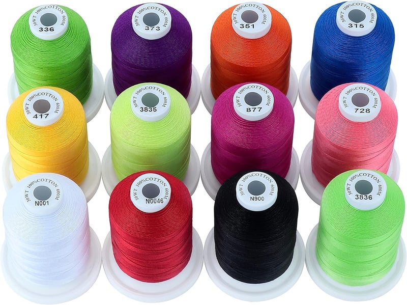 New brothread 12 szín pamutszál 600m quilting varrás hímzéshez