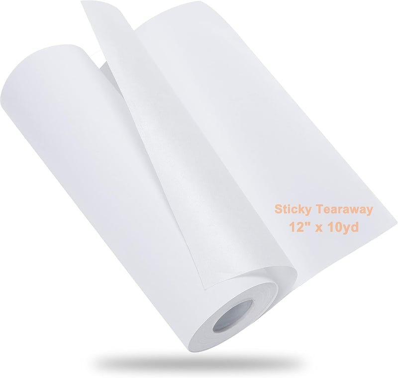 New brothread Öntapadós Tear Away Hímzés Vlies 12" x 10 Yard Tekercs