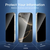 NEW'C 3 ks Ochranné tvrdené sklo na displej pre iPhone 17/17 Pro a iPhone 16 Pro (6,3 palca), Anti-Spy filter proti nahliadaniu z uhla 28 stupňov, jednoduchá inštalácia 4