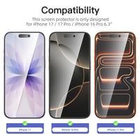 NEW'C 3 ks Ochranné tvrdené sklo na displej pre iPhone 17/17 Pro a iPhone 16 Pro (6,3 palca), Anti-Spy filter proti nahliadaniu z uhla 28 stupňov, jednoduchá inštalácia 2