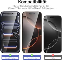 NEW'C iPhone 17 Pro Max / 16 Pro Max adatvédelmi kijelzővédő edzett üveg - 3 db 2