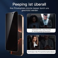 NEW'C iPhone 17 Pro Max / 16 Pro Max adatvédelmi kijelzővédő edzett üveg - 3 db 5