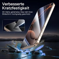 NEW'C iPhone 17 Pro Max / 16 Pro Max adatvédelmi kijelzővédő edzett üveg - 3 db 6