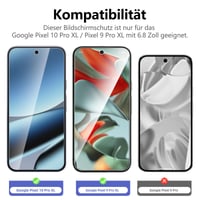 NEW'C 3 ks tvrdené sklo pre Google Pixel 10 Pro XL a Pixel 9 Pro XL, tvrdosť 9H, HD ochranná fólia na displej, 0,33 mm, odolné proti poškriabaniu, priehľadné 2
