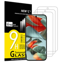 NEW'C 3 ks tvrdené sklo pre Google Pixel 10 Pro XL a Pixel 9 Pro XL, tvrdosť 9H, HD ochranná fólia na displej, 0,33 mm, odolné proti poškriabaniu, priehľadné 1
