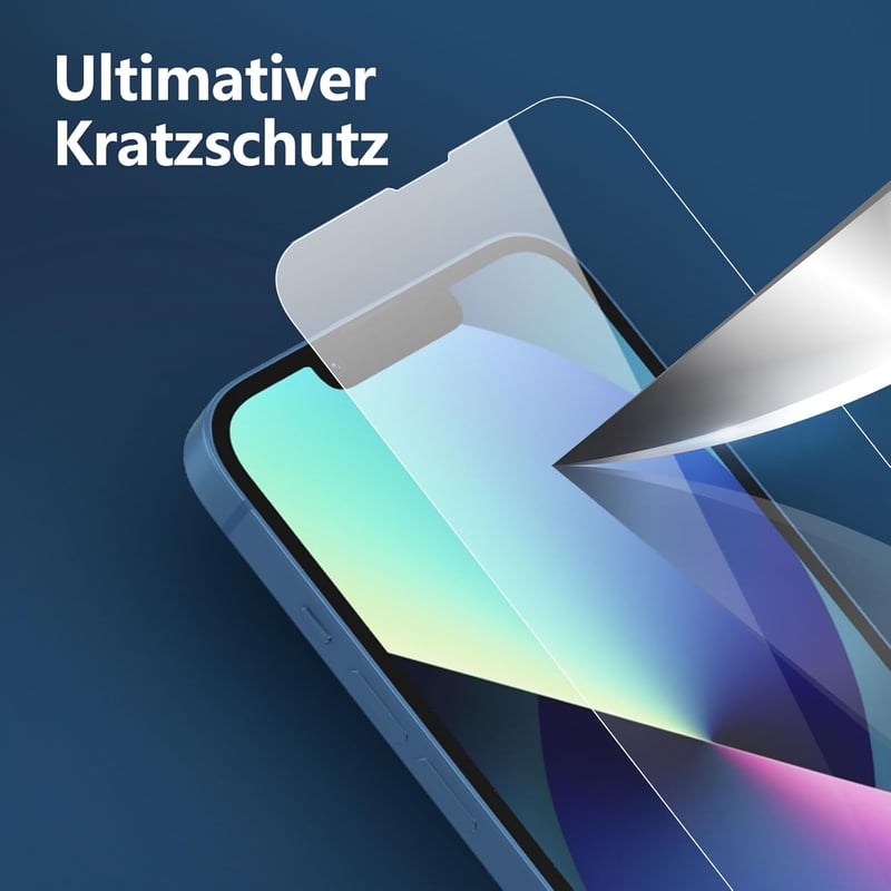 NEW'C 3db Edzett Üveg Képernyővédő iPhone 14, 13, 13 Pro (6,1") - 9H Keménység - 14/13/13 Pro 6,1 Zoll, transparent
