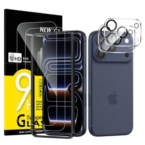 NEW'C set od 4 komada za iPhone 17 Pro Max (6,9 inča) - 2x zaštitno staklo za ekran i 2x zaštitna folija za stražnju kameru, s alatom za postavljanje, HD prozirno