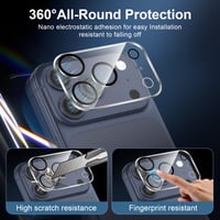 NEW'C 4-dielna súprava pre iPhone 17 Pro Max (6,9 palca) – 2x ochranné tvrdené sklo na displej a 2x ochranná fólia na zadný fotoaparát, s inštalačným nástrojom, HD priehľadnosť 4