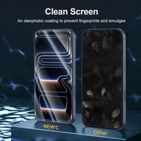 NEW'C 4-dielna súprava pre iPhone 17 Pro Max (6,9 palca) – 2x ochranné tvrdené sklo na displej a 2x ochranná fólia na zadný fotoaparát, s inštalačným nástrojom, HD priehľadnosť 5