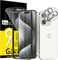 NEW'C iPhone 15 Pro edzett üvegfólia + kameravédő fólia csomag - 4 db 1