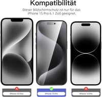 NEW'C adatvédő edzett üveg iPhone 15 Pro (6,1"), 28 fokos betekintésvédelem - 3 db 2