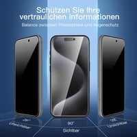 NEW'C adatvédő edzett üveg iPhone 15 Pro (6,1"), 28 fokos betekintésvédelem - 3 db 4
