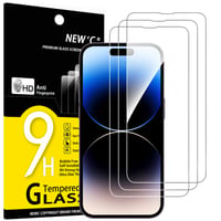 NEW'C iPhone 14 Pro (6,1") Tvrdené sklo na displej – tvrdosť 9H, ultratenké 0,33 mm, odolné proti poškriabaniu, HD, balenie 3 ks 1